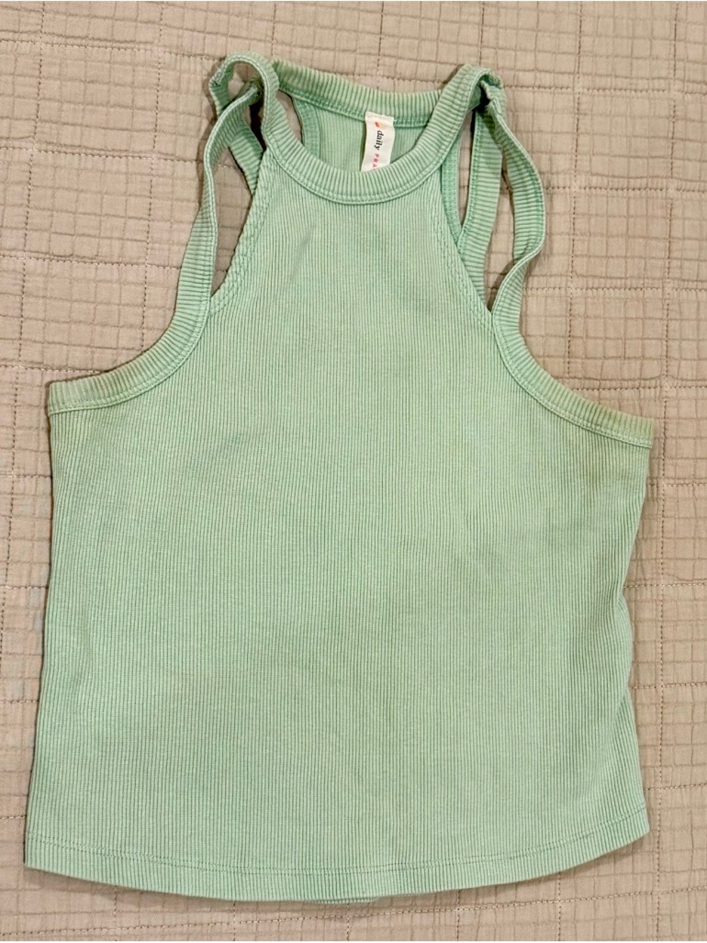 Anthropologie Ribbed Racerback Tank Top - Mint Green XS